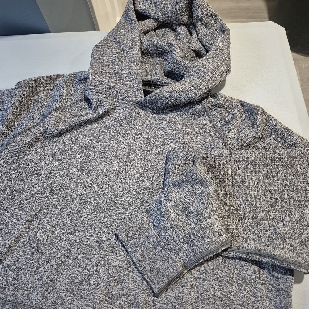 Lululemon Hoodie Mens Large Gray Engineered Warmth Merino Blend Stretch Knit